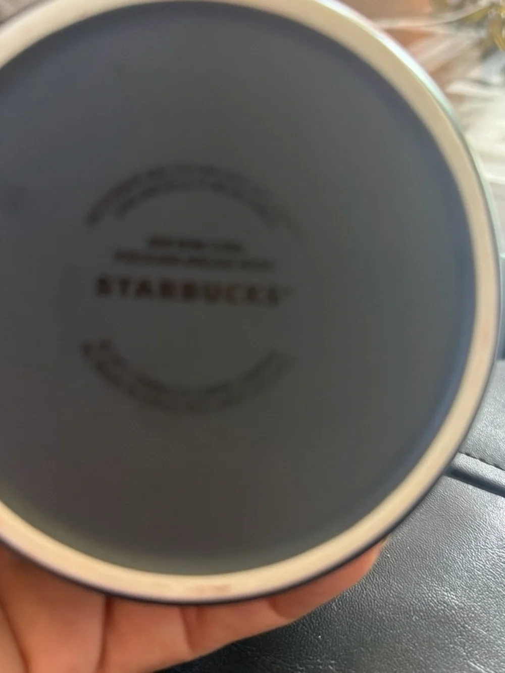 Starbucks Dark Gray Ceramic Mug with White Scooter Silhouette